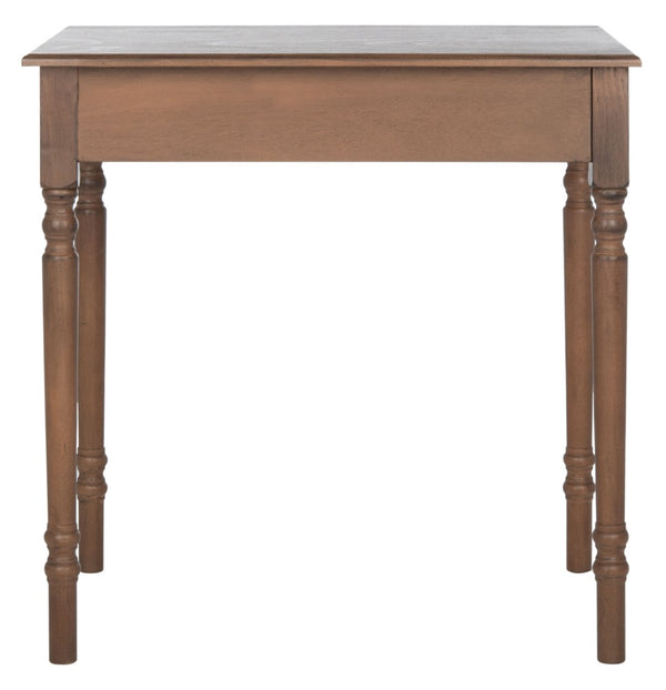 Safavieh Arina Classic One-Drawer Desk With Elegant Turned Legs, Ideal For Small Spaces And Stylish Workspaces Brown DSK5710B