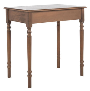 Safavieh Arina Classic One-Drawer Desk With Elegant Turned Legs, Ideal For Small Spaces And Stylish Workspaces Brown DSK5710B