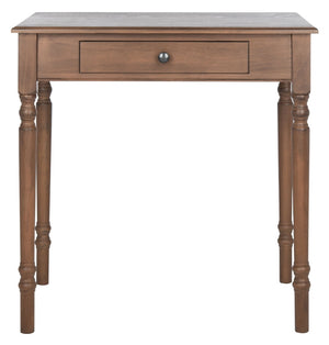 Safavieh Arina Classic One-Drawer Desk With Elegant Turned Legs, Ideal For Small Spaces And Stylish Workspaces Brown DSK5710B