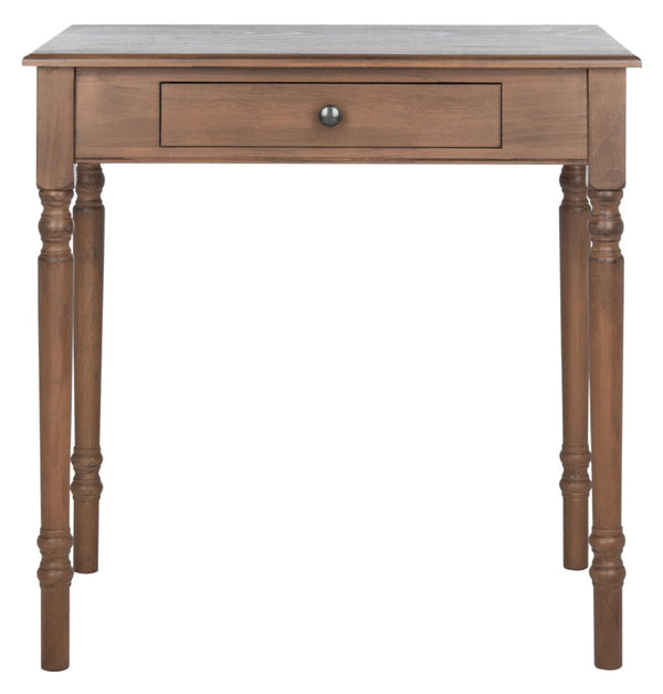 Safavieh Arina Classic One-Drawer Desk With Elegant Turned Legs, Ideal For Small Spaces And Stylish Workspaces Brown DSK5710B