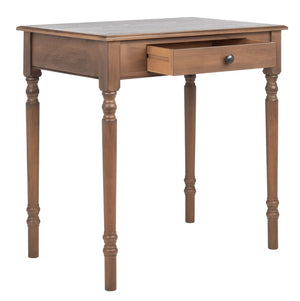 Safavieh Arina Classic One-Drawer Desk With Elegant Turned Legs, Ideal For Small Spaces And Stylish Workspaces Brown DSK5710B