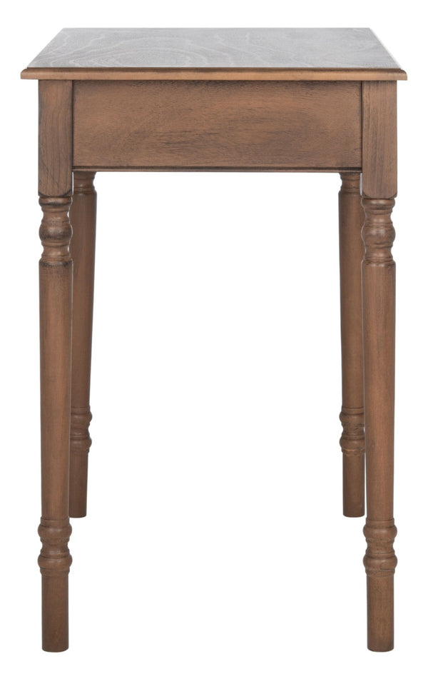 Safavieh Arina Classic One-Drawer Desk With Elegant Turned Legs, Ideal For Small Spaces And Stylish Workspaces Brown DSK5710B