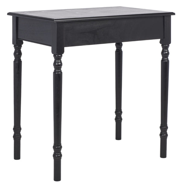 Safavieh Arina Classic One-Drawer Desk With Elegant Turned Legs, Ideal For Small Spaces And Stylish Workspaces Black DSK5710C