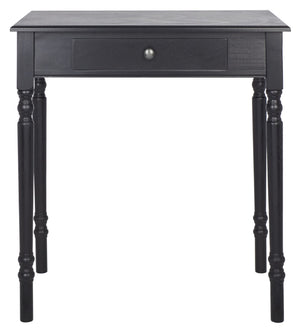 Safavieh Arina Classic One-Drawer Desk With Elegant Turned Legs, Ideal For Small Spaces And Stylish Workspaces Black DSK5710C