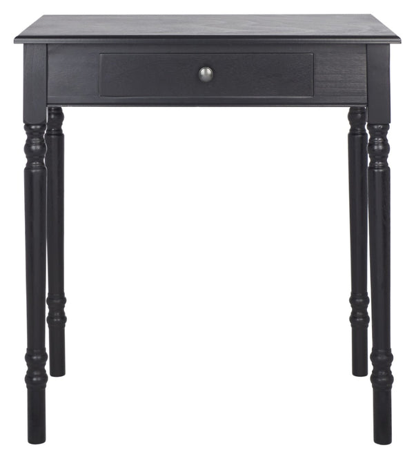 Safavieh Arina Classic One-Drawer Desk With Elegant Turned Legs, Ideal For Small Spaces And Stylish Workspaces Black DSK5710C