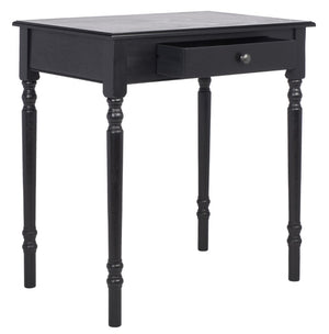 Safavieh Arina Classic One-Drawer Desk With Elegant Turned Legs, Ideal For Small Spaces And Stylish Workspaces Black DSK5710C