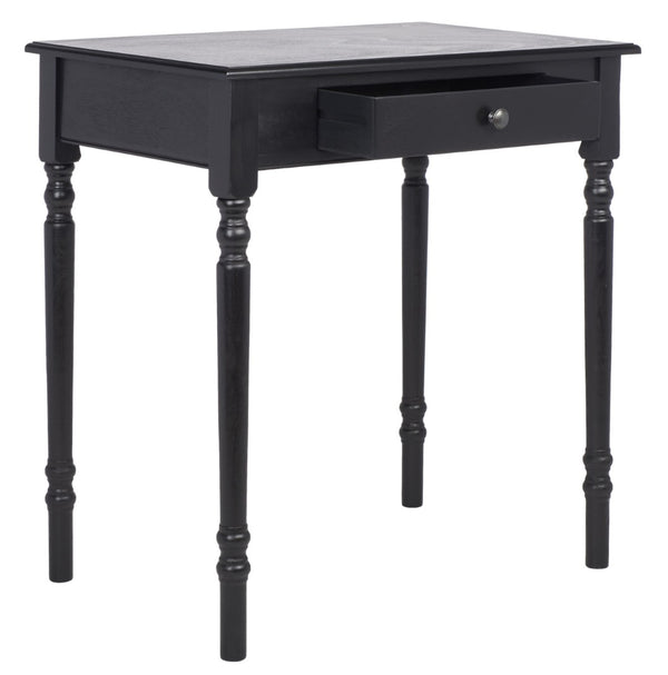 Safavieh Arina Classic One-Drawer Desk With Elegant Turned Legs, Ideal For Small Spaces And Stylish Workspaces Black DSK5710C