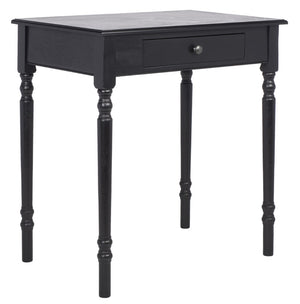 Safavieh Arina Classic One-Drawer Desk With Elegant Turned Legs, Ideal For Small Spaces And Stylish Workspaces Black DSK5710C