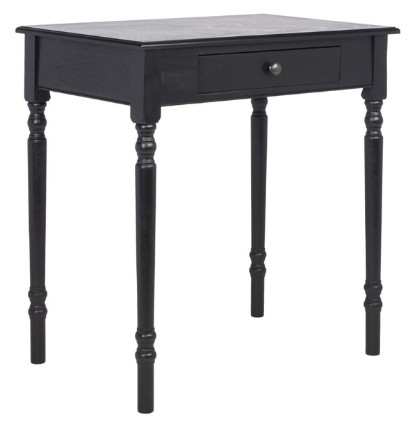 Safavieh Arina Classic One-Drawer Desk With Elegant Turned Legs, Ideal For Small Spaces And Stylish Workspaces Black DSK5710C