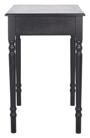 Safavieh Arina Classic One-Drawer Desk With Elegant Turned Legs, Ideal For Small Spaces And Stylish Workspaces Black DSK5710C