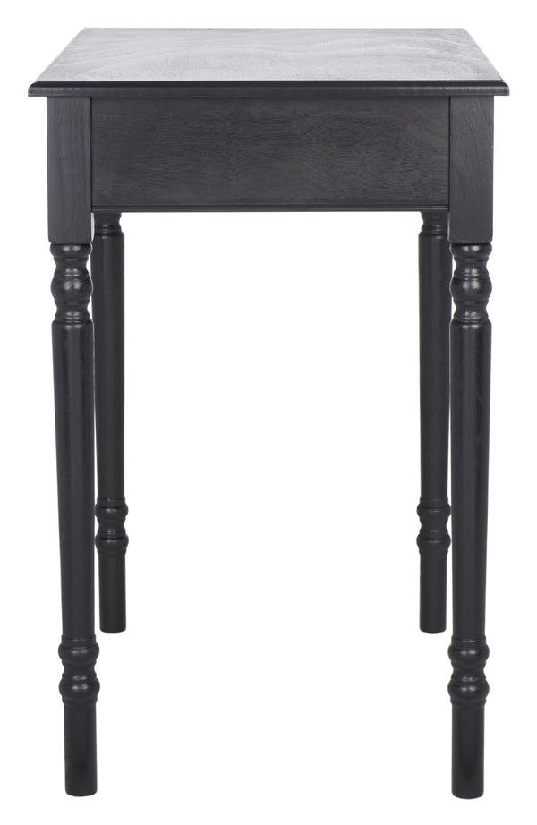 Safavieh Arina Classic One-Drawer Desk With Elegant Turned Legs, Ideal For Small Spaces And Stylish Workspaces Black DSK5710C