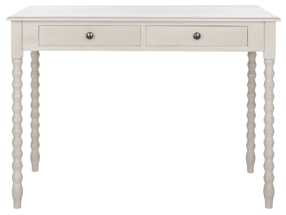 Safavieh O' Mara Elegant 2-Drawer Desk With Classic Design, Soft Taupe Finish, And Versatile Storage Solutions DSK5711C