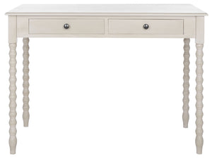 Safavieh O' Mara Elegant 2-Drawer Desk With Classic Design, Soft Taupe Finish, And Versatile Storage Solutions DSK5711C
