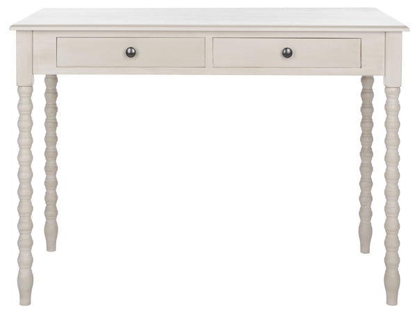 Safavieh O' Mara Elegant 2-Drawer Desk With Classic Design, Soft Taupe Finish, And Versatile Storage Solutions DSK5711C