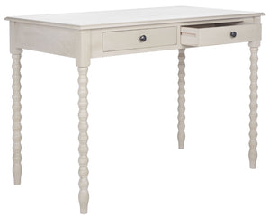 Safavieh O' Mara Elegant 2-Drawer Desk With Classic Design, Soft Taupe Finish, And Versatile Storage Solutions DSK5711C