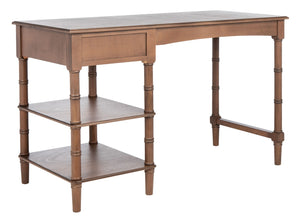 Safavieh Henric Farmhouse Chic Desk With Drawer & Shelves - Perfect For Home Office, Bedroom, Or Entryway Brown DSK5712B