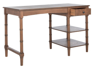 Safavieh Henric Farmhouse Chic Desk With Drawer & Shelves - Perfect For Home Office, Bedroom, Or Entryway Brown DSK5712B