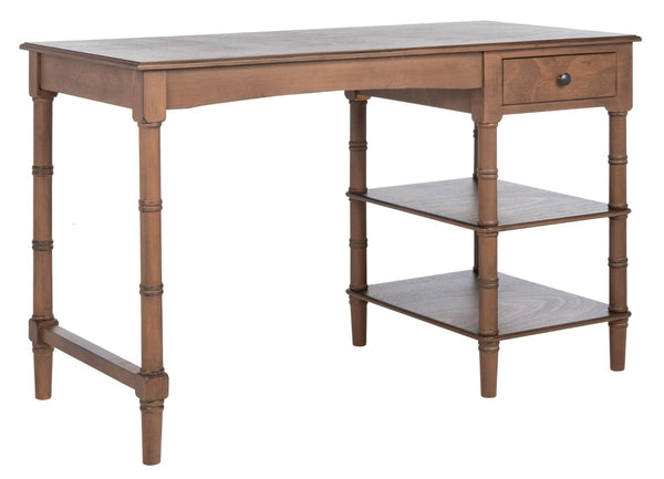 Safavieh Henric Farmhouse Chic Desk With Drawer & Shelves - Perfect For Home Office, Bedroom, Or Entryway Brown DSK5712B