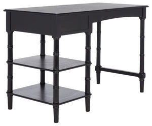Safavieh Henric Farmhouse Chic Desk With Drawer & Shelves - Perfect For Home Office, Bedroom, Or Entryway Black DSK5712C