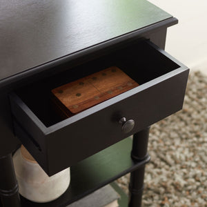Safavieh Henric Farmhouse Chic Desk With Drawer & Shelves - Perfect For Home Office, Bedroom, Or Entryway Black DSK5712C