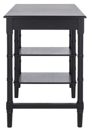 Safavieh Henric Farmhouse Chic Desk With Drawer & Shelves - Perfect For Home Office, Bedroom, Or Entryway Black DSK5712C