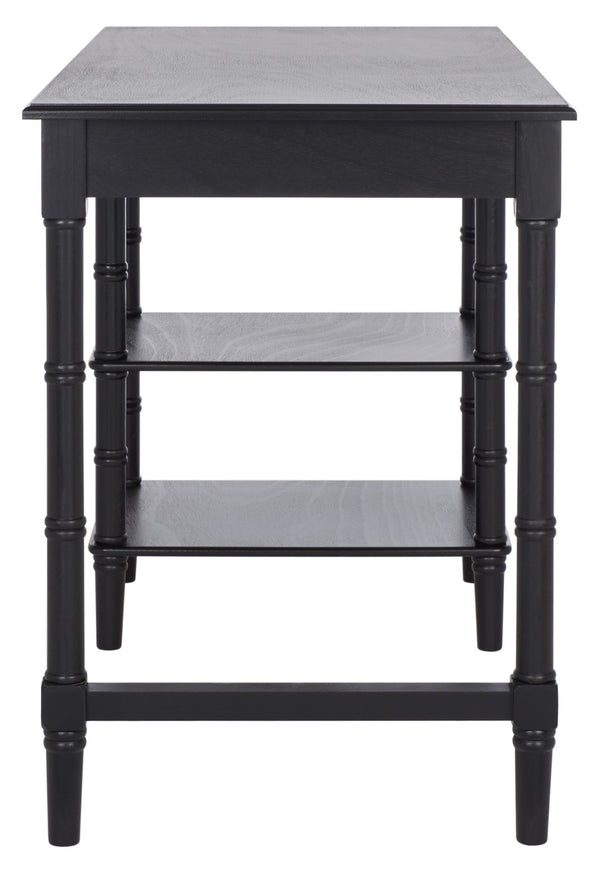Safavieh Henric Farmhouse Chic Desk With Drawer & Shelves - Perfect For Home Office, Bedroom, Or Entryway Black DSK5712C