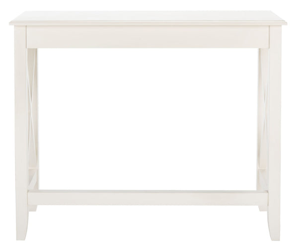Safavieh Kaytee Charming Farmhouse Desk For Home Office – Rustic Style With Cross X Accents And Vintage Appeal Distressed White DSK5713A