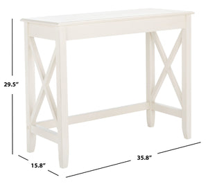 Safavieh Kaytee Charming Farmhouse Desk For Home Office – Rustic Style With Cross X Accents And Vintage Appeal Distressed White DSK5713A