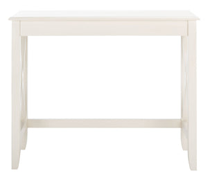 Safavieh Kaytee Charming Farmhouse Desk For Home Office – Rustic Style With Cross X Accents And Vintage Appeal Distressed White DSK5713A