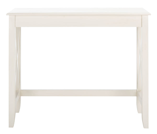 Safavieh Kaytee Charming Farmhouse Desk For Home Office – Rustic Style With Cross X Accents And Vintage Appeal Distressed White DSK5713A
