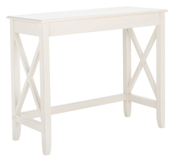 Safavieh Kaytee Charming Farmhouse Desk For Home Office – Rustic Style With Cross X Accents And Vintage Appeal Distressed White DSK5713A