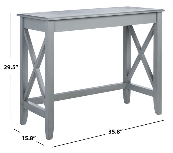 Safavieh Kaytee Charming Farmhouse Desk For Home Office – Rustic Style With Cross X Accents And Vintage Appeal Distressed Grey DSK5713B