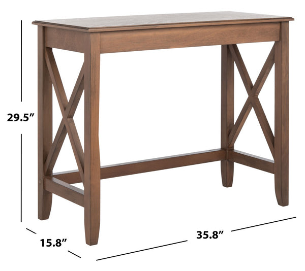 Safavieh Kaytee Charming Farmhouse Desk For Home Office – Rustic Style With Cross X Accents And Vintage Appeal Brown DSK5713C