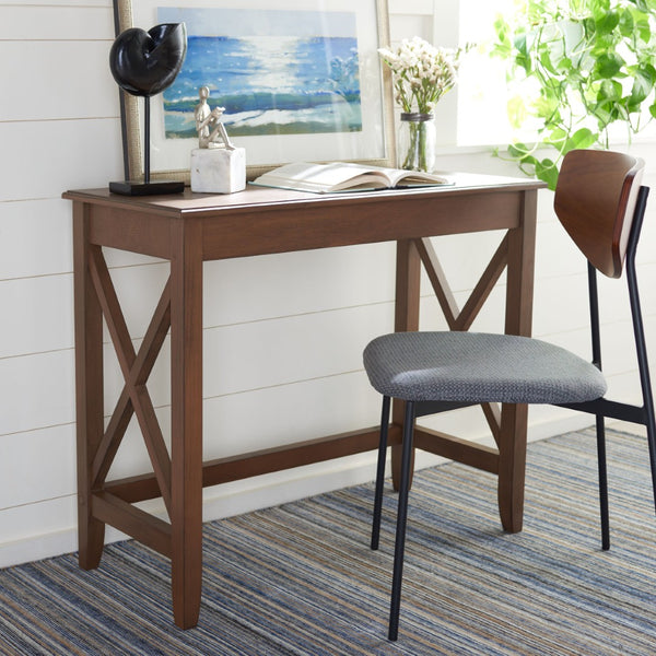 Safavieh Kaytee Charming Farmhouse Desk For Home Office – Rustic Style With Cross X Accents And Vintage Appeal Brown DSK5713C