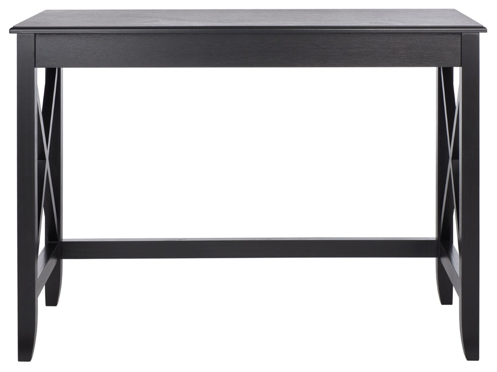 Safavieh Katelan Desk - Charming Americana Farmhouse Design With Crossed X Accents For Your Home Office Black DSK5714D