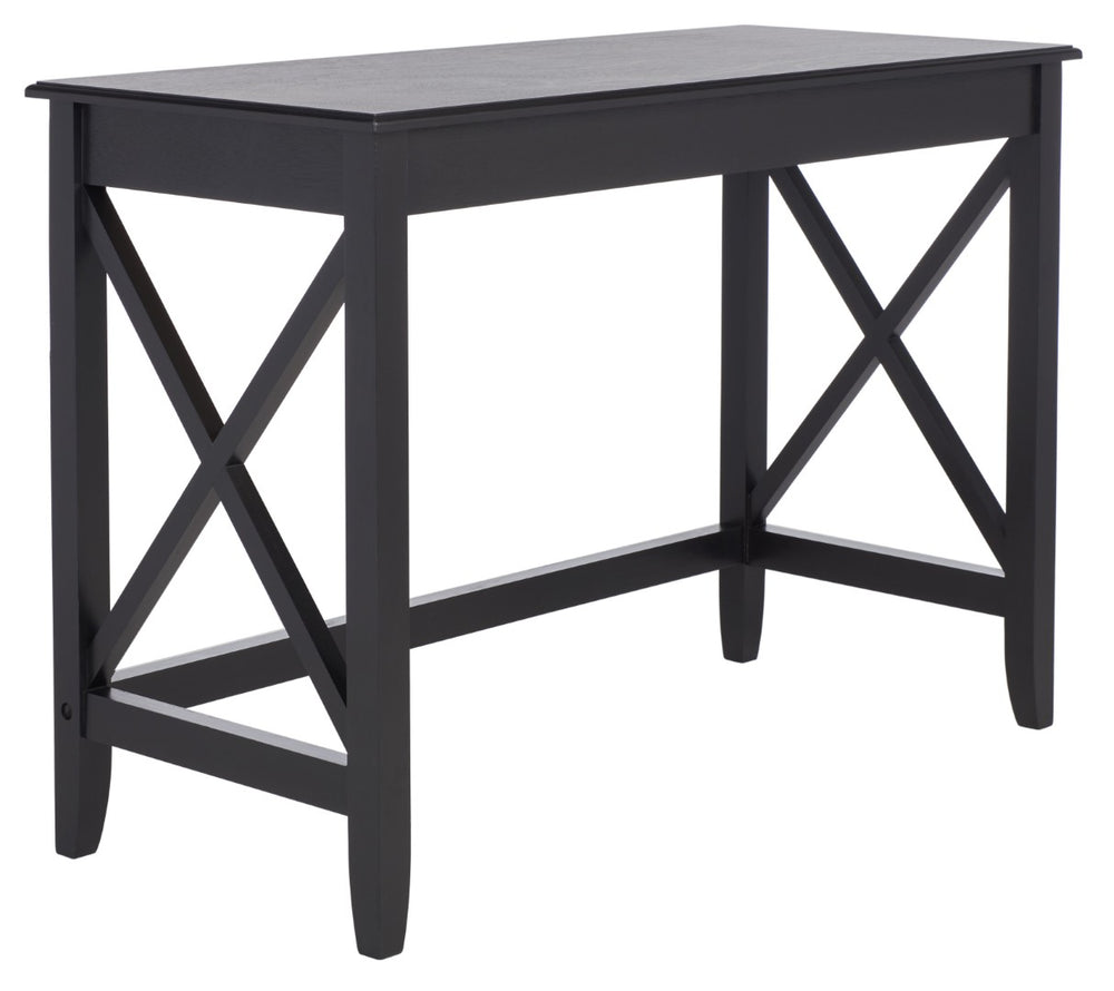 Safavieh Katelan Desk - Charming Americana Farmhouse Design With Crossed X Accents For Your Home Office Black DSK5714D