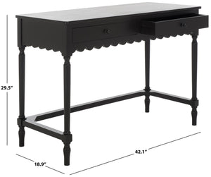 Safavieh Haven 2-drawer Wood Desk - Elevate Your Home Office With Style, Functionality, And Natural Elegance Matte Black , Wood Dsk5715b