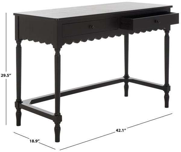 Safavieh Haven 2-drawer Wood Desk - Elevate Your Home Office With Style, Functionality, And Natural Elegance Matte Black , Wood Dsk5715b