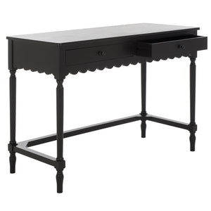Safavieh Haven 2-drawer Wood Desk - Elevate Your Home Office With Style, Functionality, And Natural Elegance Matte Black , Wood Dsk5715b