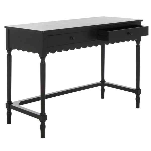 Safavieh Haven 2-drawer Wood Desk - Elevate Your Home Office With Style, Functionality, And Natural Elegance Matte Black , Wood Dsk5715b