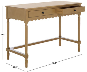 Safavieh Haven 2-drawer Wood Desk - Elevate Your Home Office With Style, Functionality, And Natural Elegance Desert Brown Wood Dsk5715c