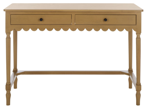 Safavieh Haven 2-drawer Wood Desk - Elevate Your Home Office With Style, Functionality, And Natural Elegance Desert Brown Wood Dsk5715c