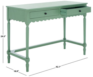 Safavieh Haven 2-drawer Wood Desk - Elevate Your Home Office With Style, Functionality, And Natural Elegance Sage Green Wood Dsk5715d