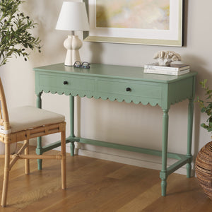 Safavieh Haven 2-drawer Wood Desk - Elevate Your Home Office With Style, Functionality, And Natural Elegance Sage Green Wood Dsk5715d