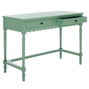 Safavieh Haven 2-drawer Wood Desk - Elevate Your Home Office With Style, Functionality, And Natural Elegance Sage Green Wood Dsk5715d