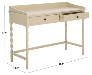 Safavieh Astaroth Desk - Contemporary Workspace Solution For Home Offices, Stylish Design, Enhanced Productivity Sand Pine Wood,Mdf Dsk5716a