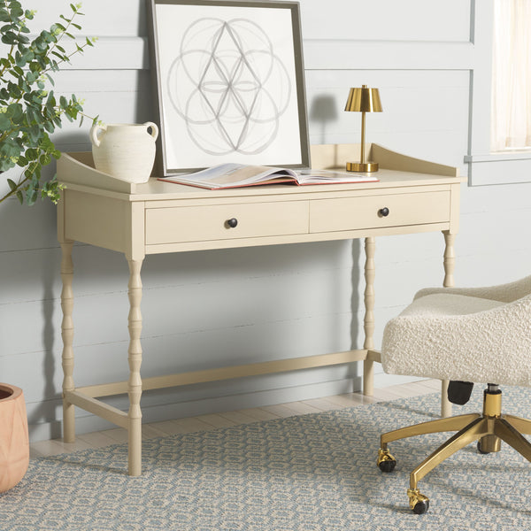 Safavieh Astaroth Desk - Contemporary Workspace Solution For Home Offices, Stylish Design, Enhanced Productivity Sand Pine Wood,Mdf Dsk5716a