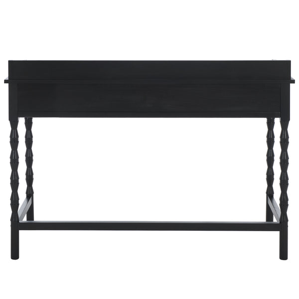 Safavieh Astaroth Desk - Contemporary Workspace Solution For Home Offices, Stylish Design, Enhanced Productivity Matte Black , Pine Wood,Mdf Dsk5716b