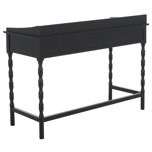 Safavieh Astaroth Desk - Contemporary Workspace Solution For Home Offices, Stylish Design, Enhanced Productivity Matte Black , Pine Wood,Mdf Dsk5716b