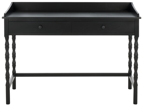 Safavieh Astaroth Desk - Contemporary Workspace Solution For Home Offices, Stylish Design, Enhanced Productivity Matte Black , Pine Wood,Mdf Dsk5716b